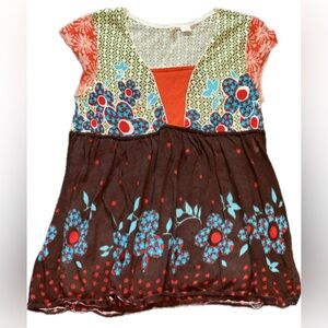 Moth Multicolor Floral BOHO Top